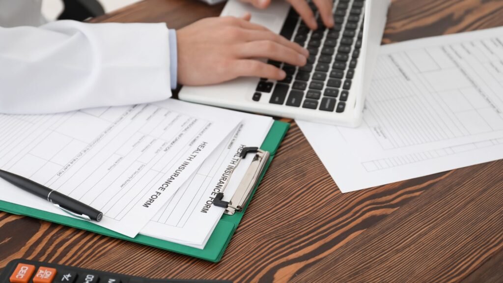 Doctor in his laptop