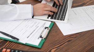 Doctor in his laptop